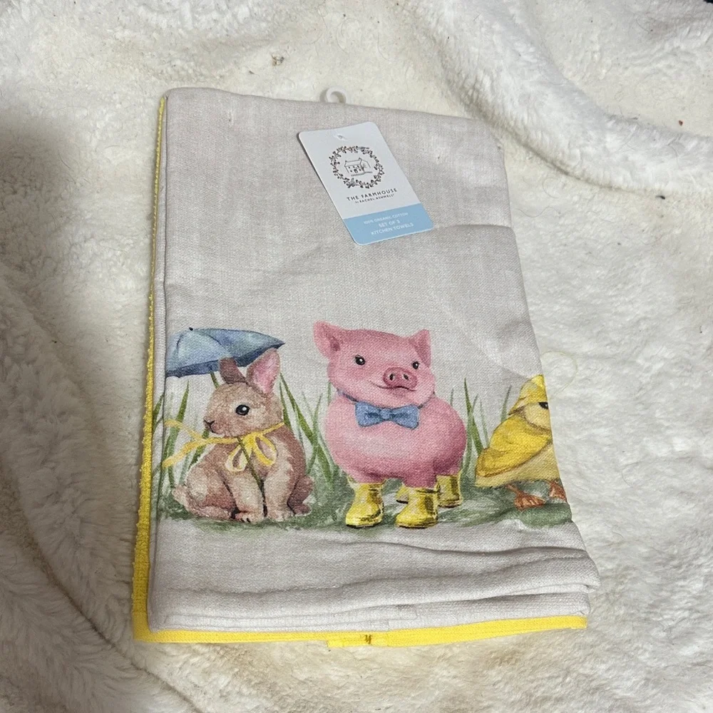 The Farmhouse by Rachel Ashwell set of 3 Easter large kitchen towels